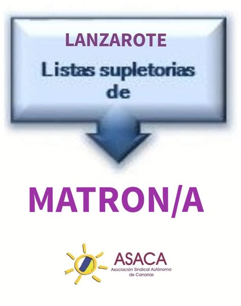 Lanzarote Lista Supletoria De Matron A Relaci N Provisional De