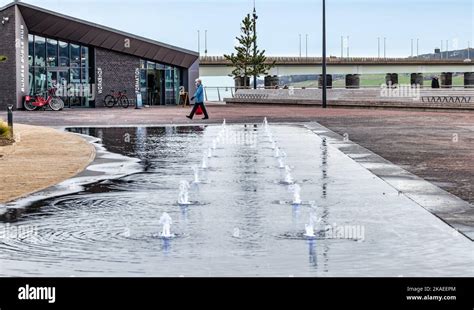 Fountains At Dundee Cycle Hub Dundee Waterfront Or Esplanade Scotland