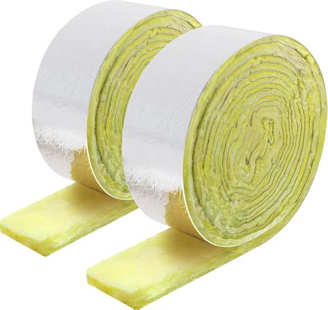 Sfcddtlg 2 Rolls Fiberglass Pipe Insulation Wrap 328 Ft X 3 Inch Foil