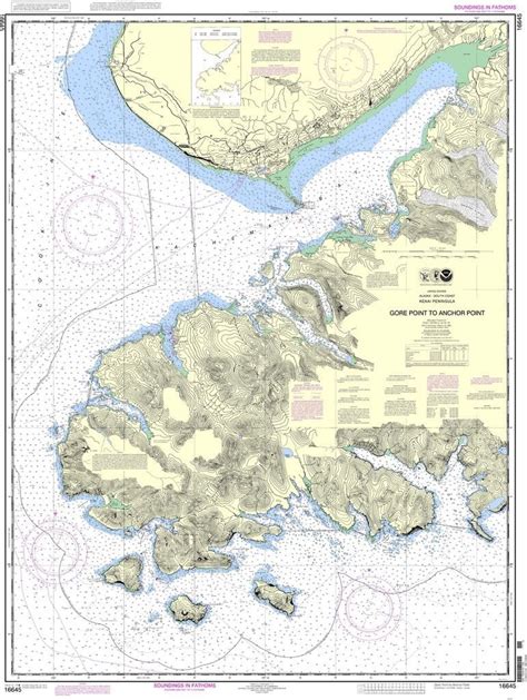 Noaa Nautical Chart 16645 Gore Point To Anchor Point Travel Map Pins