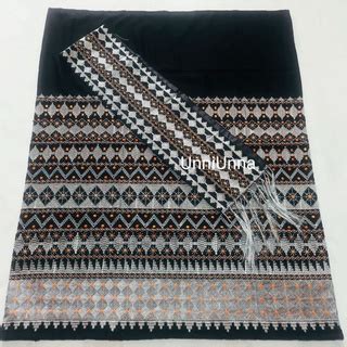 Jual Tapis Antik Nan Cantik Bordir 3 Tingkat Kain Hitam Silver