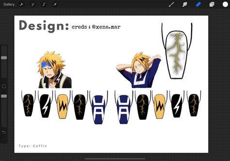 Denki Inspired Nails Anime Nails My Hero Academia Inspired Nails