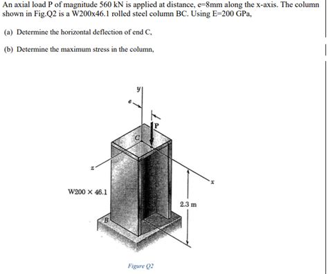 Solved An Axial Load P Of Magnitude 560kN Is Applied At Chegg