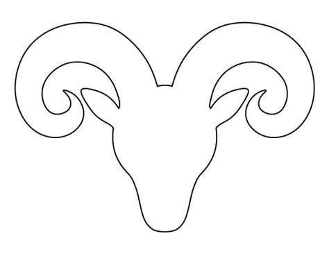 Printable Ram Head Template Stencils Printables Templates Stuffed