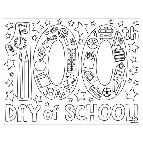 100th Day Of School Printable Coloring Pages