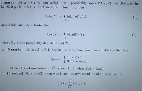 Solved Marks Let X Be A Non Negative Random Variable Chegg