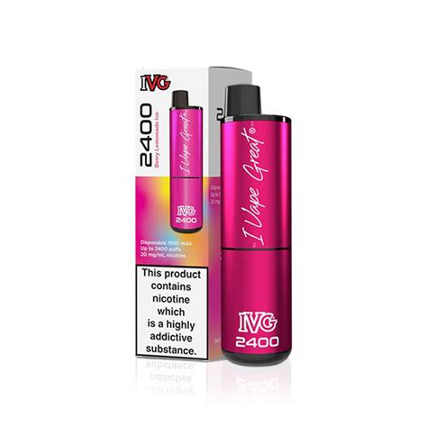 IVG 2400 Berry Lemonade Ice Disposable Vape Vapestreams Wholesale