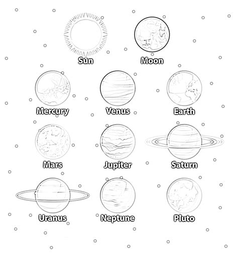 Solar System Planets Color Sheet