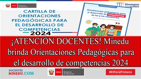 Atenci N Docentes Minedu Brinda Orientaciones Pedag Gicas Para El