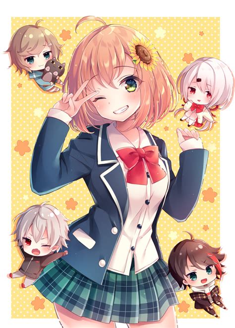 Safebooru 2girls 3boys 3 D Ahoge Bangs Black Jacket Blazer Blue Eyes Blue Jacket Blush Bow