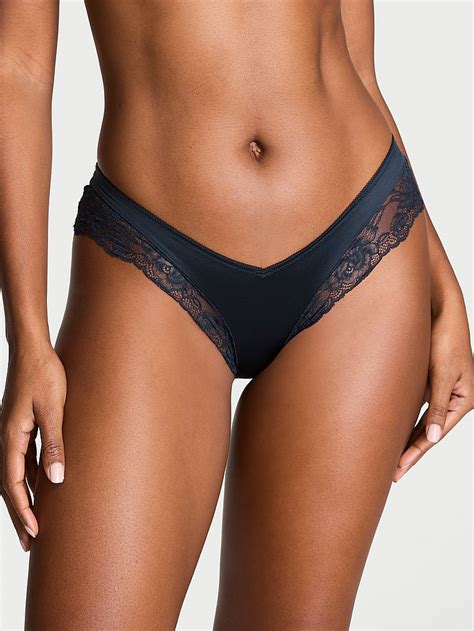 Rose Lace Trim High Leg Cheeky Panty Image Number Null