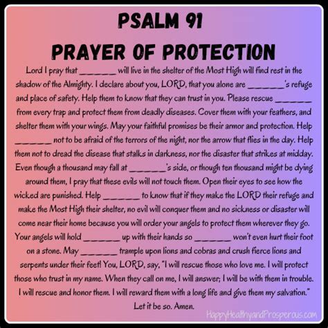 Psalm 91 Prayer of Protection - Happy, Healthy & Prosperous