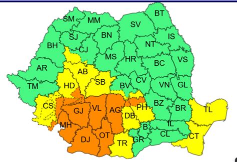 ANM Cod portocaliu pentru mai multe județe Instabilitate atmosferică