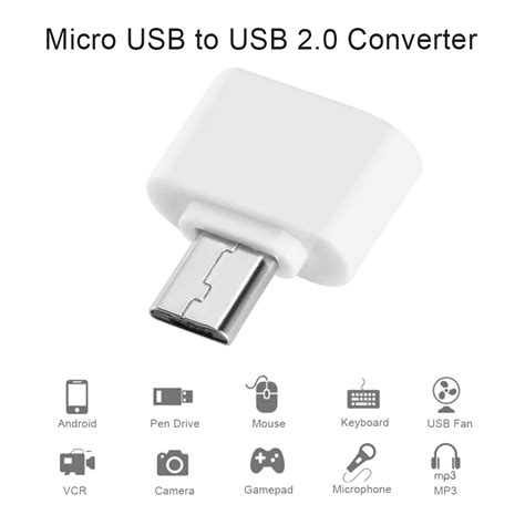 OTG Micro USB к USB 2,0 Женский конвертер адаптер смарт-подключение ...