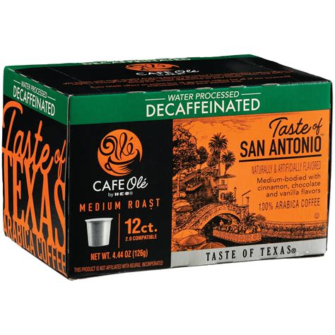 Cafe Ole by H-E-B Taste of San Antonio Decaf Medium Roast Single Serve ...