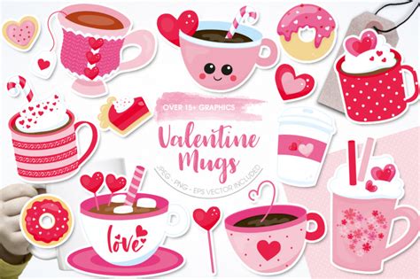 Valentine Mugs By Prettygrafik Design | TheHungryJPEG