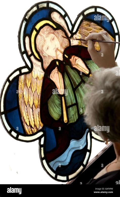 Susan Matthews Curator Of The Stained Glass Museum At Ely Cathedral Ely Cambridgeshire Holds