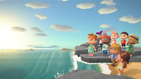 Animal Crossing New Horizons Characters Beach Gathering Hd Wallpaper