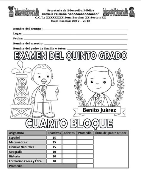 Examen Del Quinto Grado Para El Primer Bloque Del Ciclo Hot Sex