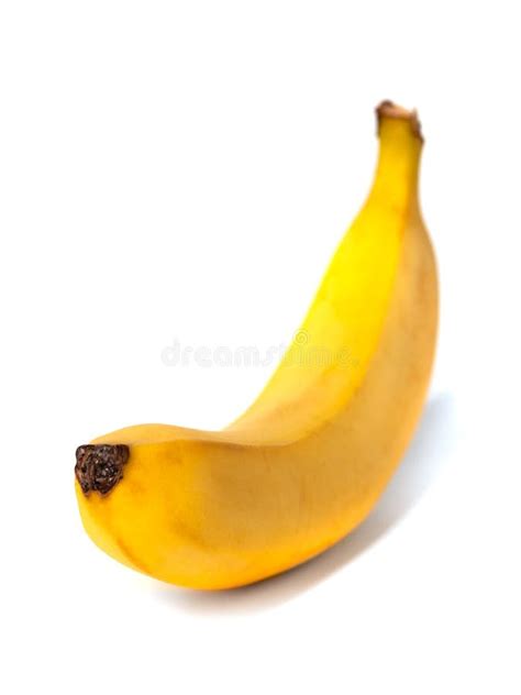 Single Banana Isolated On White Background Healthy Food Stock Photo