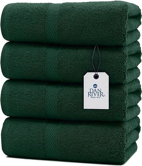 DAN RIVER 100 Cotton Bath Towels Set Pack Of 4 Soft Machine