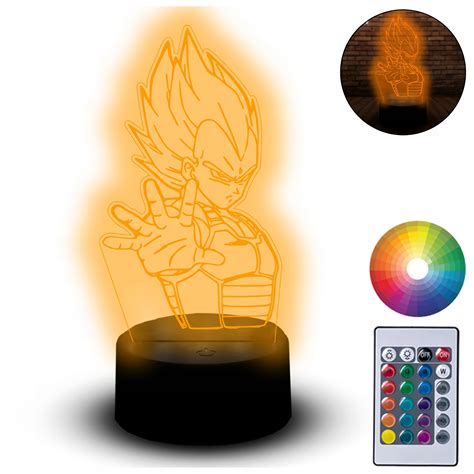 Lampka Led Na Biurko Statuetka 3D Dragon Ball Vegeta Anime Serial