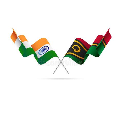 Banderas De La India Y De Vanuatu Ilustraci N Del Vector Ilustraci N