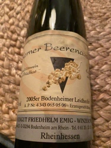 Emig Bodenheimer Leidhecke Kerner Beerenauslese Vivino Us