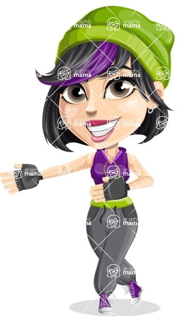 Female Hip Hop Dancer Cartoon Vector Character Show 2 Graphicmama