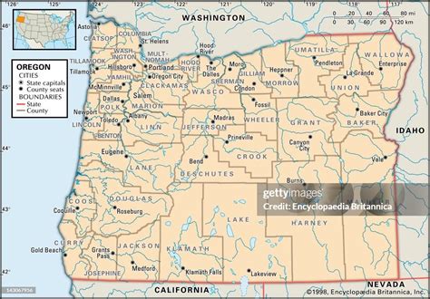 Political Map Of Oregon Political Map Of The State Of Oregon Showing