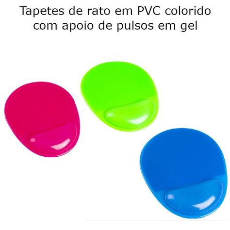 Tapetes De Rato Em PVC Apoio De Pulsos Em Gel Cores Escolher Cor