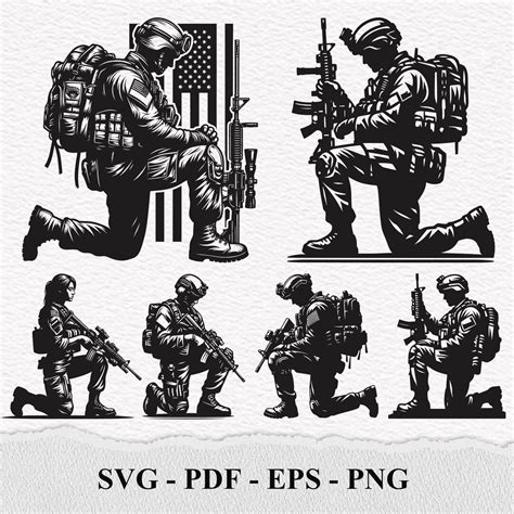 Kneeling Soldier Svg Kneel Soldier Svg Kneel Svg Soldier Clipart Svg