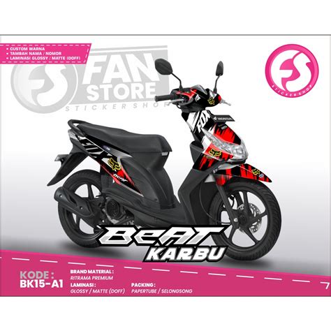 Jual Sticker Decal Honda Beat Karbu Full Body FOX RED KODE BK 15