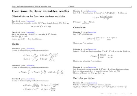Fonctions de deux variables réelles mp cpgedupuydelome édité le 9