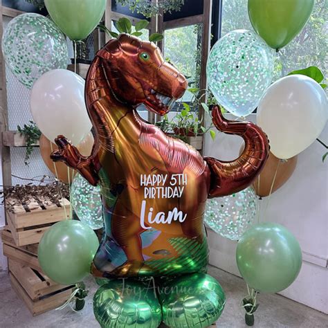 45 T Rex Dinosaur Jumbo Standing Balloon Party Set Air Filled Foil