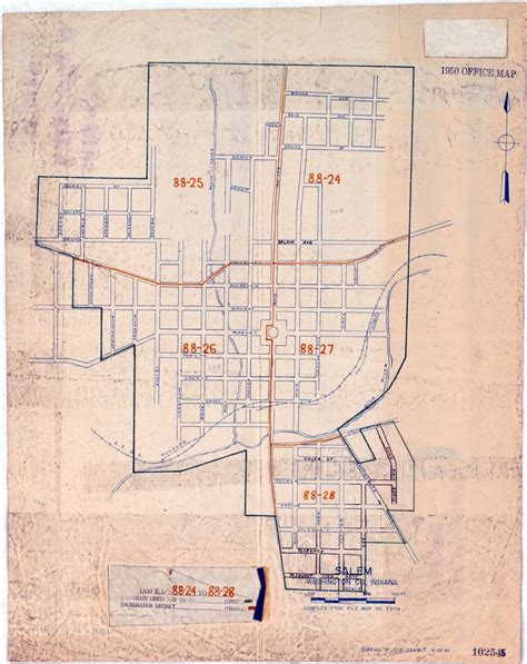 1950 Census Enumeration District Maps Indiana IN Washington