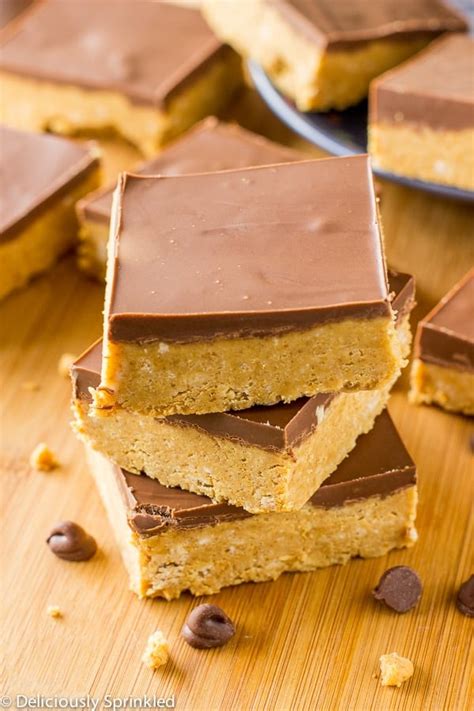 No Bake Chocolate Peanut Butter Bars Deliciously Sprinkled