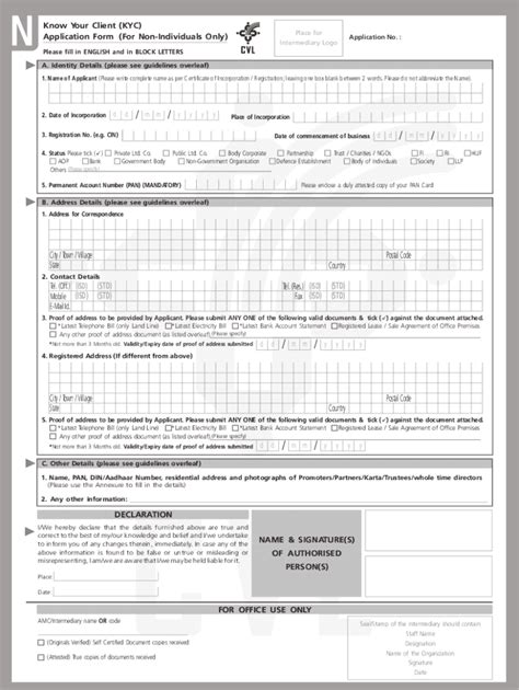 Fillable Online Kyc Form For Non Individuals Pdf Fax Email Print