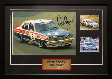 Peter Brock Signed Framed Motor Racing Memorabilia