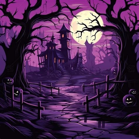 Premium Ai Image Spooky Halloween Background Illustration