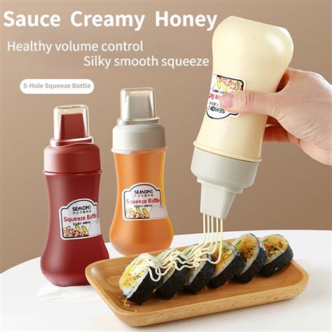 Porous Squeeze Sauce Bottle 350ml Tomato Honey Salad Dressing Container