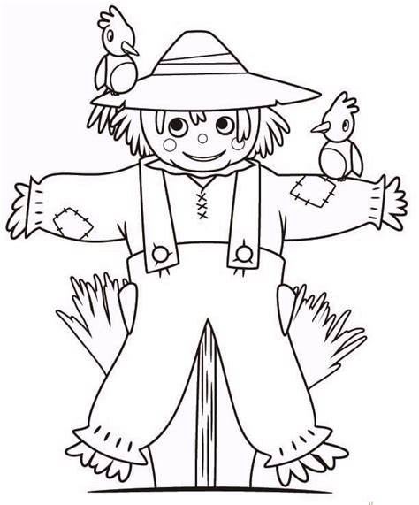 Scarecrow Coloring Pages Free Printable Free Thanksgiving Coloring