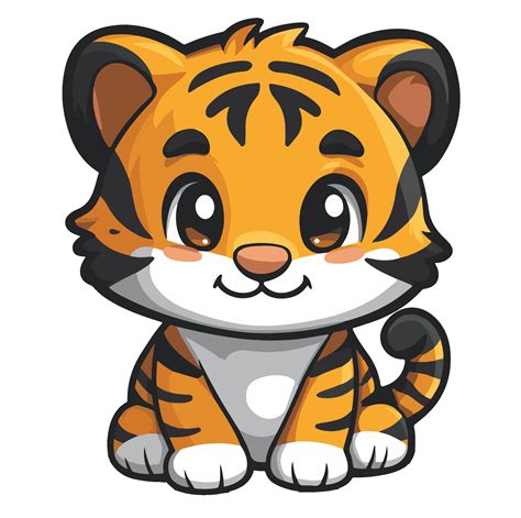 Tiger Cartoon Mascot Illustration Cute Orange And Black Striped Tiger