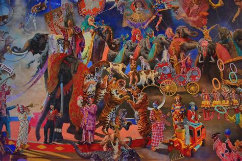 Giant Circus Mural At Ringling Museum Of Art In Sarasota Florida