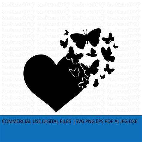 Heart Svg Butterfly Heart Svg Butterflies Svg Butterfly Svg Valentine Svg Heart Bundle Svg