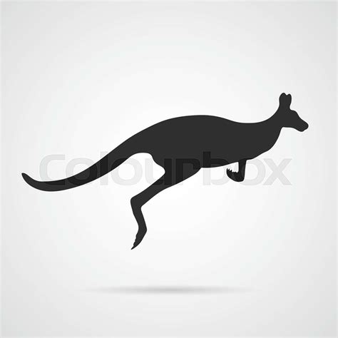 Vector Gray Silhouette of Jumping Kangaroo | Stock vector | Colourbox