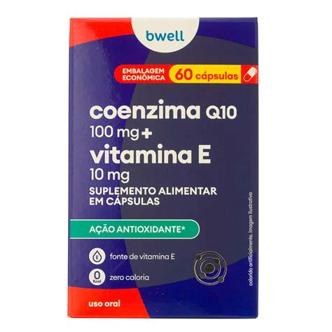 Vitamina E Coenzima Q10 - Bwell Coenzima Q10 + Vitamina E Suplemento Alimentar 60 Cápsulas | Drogasil