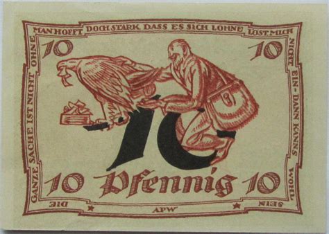 Pfennig Caricature Series Issue Ciudad De Arnstadt Turingia