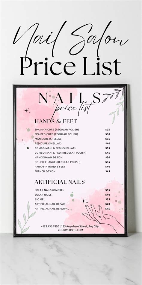 Introducing Our Editable Nail Salon Price List Perfect For