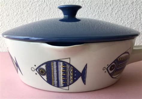 CASSEROLE POÊLE VILLEROY BOCH VITRO PORCELAINE décor POISSONS